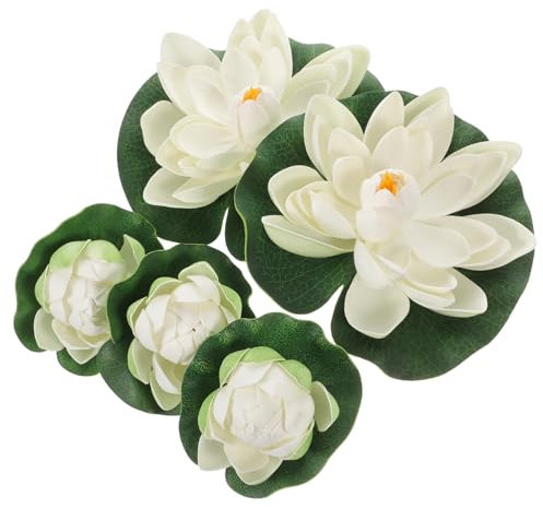 Warmhm 5 Stücke Hause Künstliche Blume Lilien Seerose Garten Ornamente Teich Ornamente Im Freien Pool Blumen Pflanzen