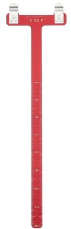 sourcing map Arc de tir à l'arc Règle carrée en forme de T 33 x 9 mm Outil de mesure de corde d'arc en alliage d'aluminium pour corde d'arc recourbée Accessoires de tir à l'arc (rouge)