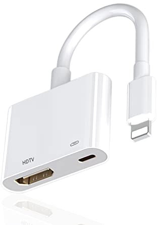 Lightning zu HDMI Adapter [MFi-Zertifiziert] Digital AV 1080P Video & Audio Sync Bildschirm Connector für iPhone 14/14Pro/13/12/11/XR/XS, für TV/HDTV/Monitor