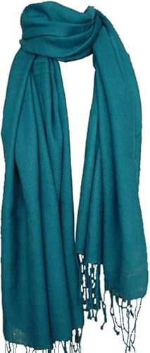 Avenella XXL Wollschal (205x70 cm inkl. Fransen) Feiner Weicher Unifarbener Gewebter Schal Tuch Stola aus 100% Wolle (Merino) Damenschal viele Farben zur Auswahl