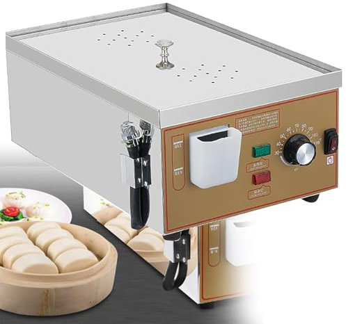 JJENXYYDS Machine à Petits Pains à Vapeur électrique 2/4/6 Trous,Cuiseur À Vapeur Électrique Commercial,30~110 ℃, Alarme D'éBullition à Sec,pour boulettes de Pain,Riz,Cuisine Chinoise,Two-Hole