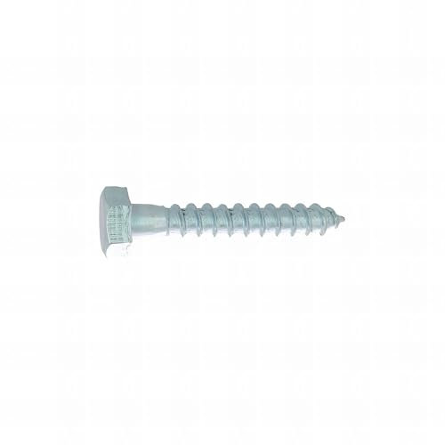10 vis bois tête hexagonale DIN571 acier zingués blanc - diamètre 10 mm