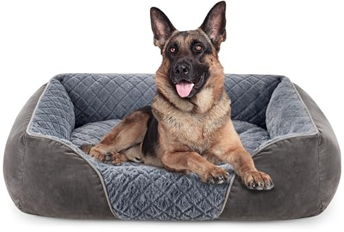 Heymamba XL Dog Bed Extra Large Dog Bed, Washable Dog Beds XXL with Anti Bite Material and Hybrid Filling Technology to Prevent Bone Diseases, 90x65x23cm