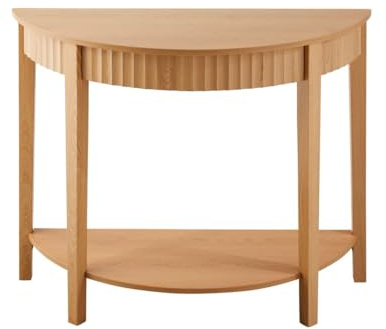 Calicosy – Console arrotondata effetto onda a 2 livelli – Mobile d'ingresso o soggiorno – Design elegante e contemporaneo – L100 x P40 x H76 cm – Collezione Bologna