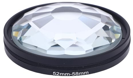 PUSOKEI 58 Mm Kaleidoskop Prisma-Objektivfilter, Fotografie Prisma Crystal Glass Effect-Effektfilter mit 52 Mm-58mm-Adapterring, Kompatibel mit 52 Mm Objektiv