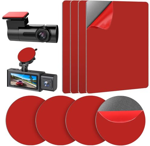 SynHHergyx Dash Cam Klebepads 8 Stück Doppelseitige Hitzebeständig Klebepads Dashcam Klebepad für Action-Kamera Handyhalterung Dashcam (Rund und Quadratisch 55 mm/71 mm)