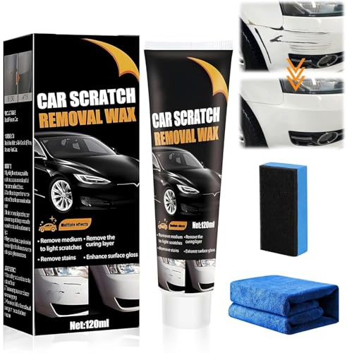 Kratzer Entferner Auto, 2026 Neu Autopolitur Kratzer Entfernen, Car Scratch Remover mit Schwamm, 120ml Polierpaste Auto, für Verschiedene Oberflächen Autos (1Stück)