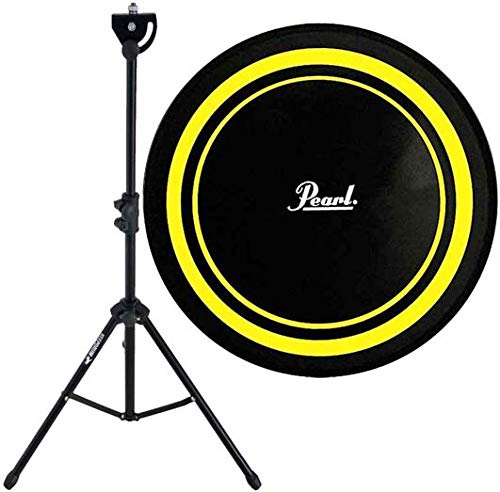 Pearl PDR-08P Practice Drum Pad Gelb/Schwarz Übungspad 8 + keepdrum DPS Stativ Übungspadständer