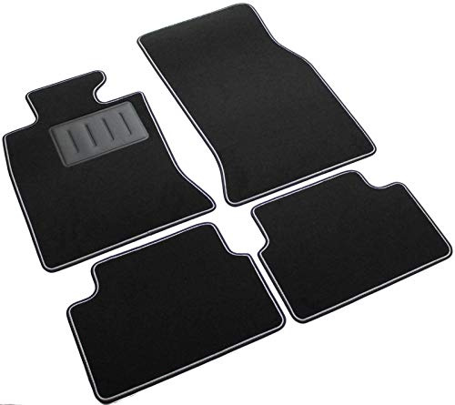 Il Tappeto Auto El Alfombra Coche, sprint03103, Alfombrillas Moqueta Negra Antideslizante, Bordo Bicolor, salvatacco Reforzado (Goma, R55 Clubman 2007 > 2014.