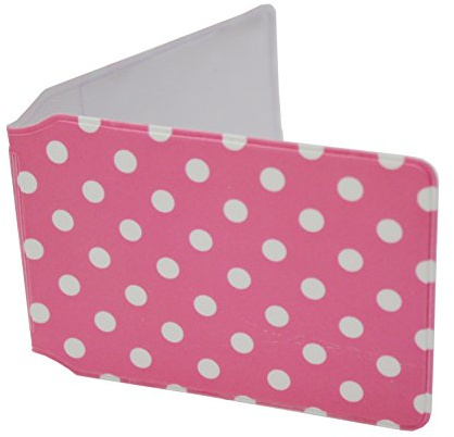 Customcard ltd Polka Dot Pink Travel Bus Pass Wallet, Oyster, Rail, ID, Gym, Card Pass Case Holder