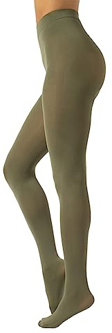 CALZITALY Blickdichte Weiche Strumpfhosen aus Mikrofaser | Bunte Strumpfhose Damen | S, M, L, XL, XXL, 3XL 4XL | 80 DEN | Made in Italy (M, Olive Green)