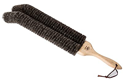 Holz-Leute Heizkörperbürste doppelt, angenehmer Holzgriff mit Besatz aus feinem Ziegenhaar - Heizungsbürste, Staubwedel