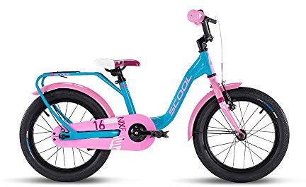 S'COOL niXe 16 Zoll 1-Gang Ocean/Pink | 16 Zoll | Kinderfahrrad | Jugendfahrrad | 1 Gang