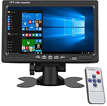Yasoca Monitor HDMI portatile piccolo 7 pollici HD 1080P VGA, piccolo monitor LCD HDMI, mini display 1024 x 600, mini monitor di ingresso HDMI/VGA/AV con altoparlanti