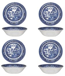 Churchill Blue Willow 6 Oatmeal Bowl, Set of 4, Made in England