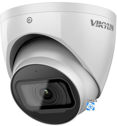 VIKYLIN 4MP PoE IP Camera,DMSS/SmartPss Lite,Starlight 0.006Lux@F1.6 Dome/Turret Security Camera with IVS,2.8mm Lens 164ft IR Night Vision, Built-in Mic, AI Human Vehicle Detection, IP67