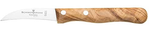 Schälmesser 2,5 mit Olivenholzgriff, Küchenmesser rostfrei, Made in Germany, Obstmesser