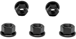 RISON-Titanium Titan Flanschmutter mit Flansch M10x1.25mm, Sechskantmutter mit Flansch DIN 1661, Titan-Kettenradmutter Grade 5 Vollmetall Bundmutter Sechskantmuttern für Motorrad, 5 Stück