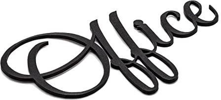 Office Türschild Schriftzug Firma Name Wandschild Selbstklebend Schwarz