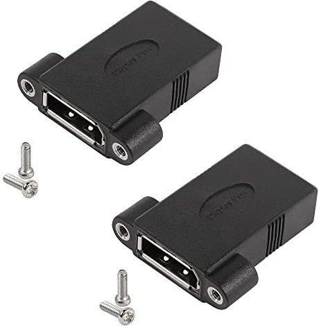 QIANRENON 8K DP1.4 Coupleur DisplayPort femelle vers femelle pour montage fixe sur tableau de bord ou panneau d'équipement, 2 pièces (vis incluses)