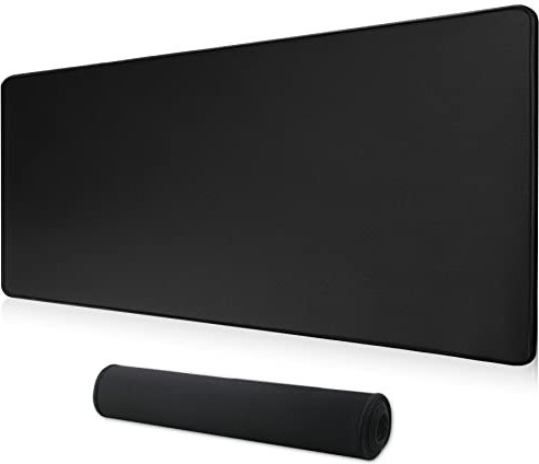 HoYiXi Grand Tapis de Souris pour clavier Tapis à souris de Bureau Surface Lisse et Base en caoutchouc antidérapante Chiffon doux Mouse Pad XXL 80 x 30 x 0,3 CM, noir