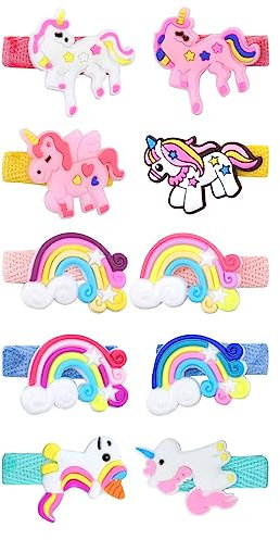 Einhorn Haarspangen,10 PCS Haarspangen Mädchen Einhorn Haar Kinder Mädchen Haarspange Regenbogen Haarspangen Haarspangen Mehrfarbig