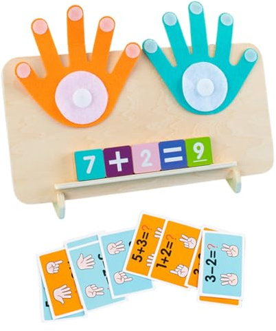 Teksome Jouet de comptage de Doigts, Planche de comptage de Doigts - Ensemble de à Doigts - Tableau de Maths pour l'apprentissage des nombres et des Doigts, matériel de Manipulation préscolaire