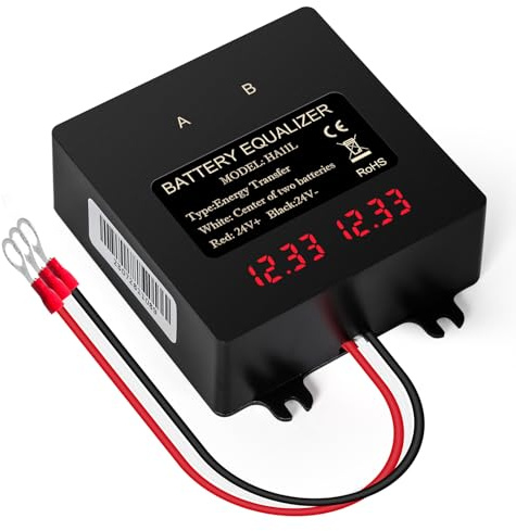 Equilibriador de batería de 24V ecualizador de batería de 24V para plomo ácido iones de litio litio hierro fosfato etc. Pantalla digital LCD, compatible con conexión en serie o en paralelo.