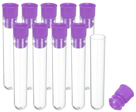 PATIKIL Soporte de Almacenamiento de Agujas de Plástico de 2.4 Longitud 10 Piezas Tubos Portátiles de Almacenamiento de Agujas de Bordado y Palillos para Manualidades Morado