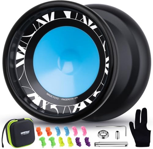 MAGICYOYO V11 JoJo Profesional con rodamiento de bolas Neospin, Yoyo para niños y principiantes, Magic Yoyo para dedo, doble propósito, metal con 12 cuerdas