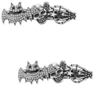 Didiseaon Lot De 2 Pinces À Cheveux Halloween En Forme De Chauve-souris Tête De Mort Pour Femmes Et Filles