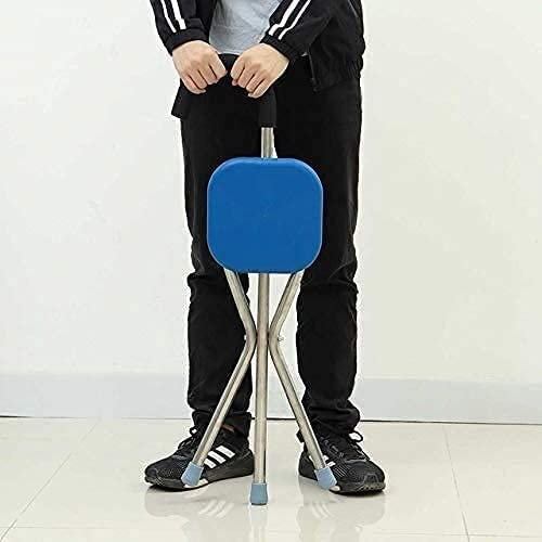Bastone da passeggio con seduta pieghevole, bastone da passeggio in acciaio inox, sedia con seduta antiscivolo, treppiede per anziani, escursioni all'aperto, stampelle da arrampicata per anziani,