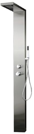 Probility Gartendusche aus Edelstahl 304 ohne WPC-Grundplatte, mit Handbrause und Kopfbrause, geeignet für Außengärten und Schwimmbäder außendusche garten