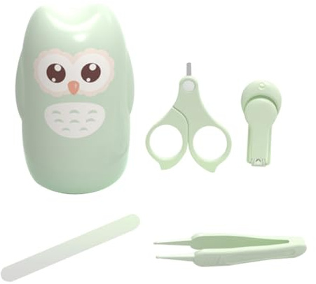 ANDRESLAD 1satz Nagelpflege Sicherer Nagelknipser Für Neugeborene Und Kleinkinder Inklusive Nagelschere Und Pinzette Niedliches Design Mintgrün Für Babypflege Und Zur Geburt