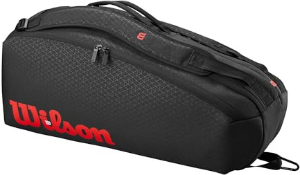Wilson Clash V3 Super Tour - Bolsa para Raquetas de Tenis, Color Negro/infrarrojo, Capacidad para hasta 6 Raquetas