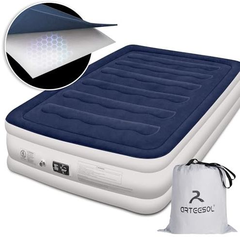 Blackace arteesol Luftmatratze Selbstaufblasend 2 Personen Aufblasbare Gästebett Matratze mit Elektropumpe Ultraweich & Tragbar Für Gäste, Camping & Reisen Schnell Aufblasbar & Kompakt Verstaut