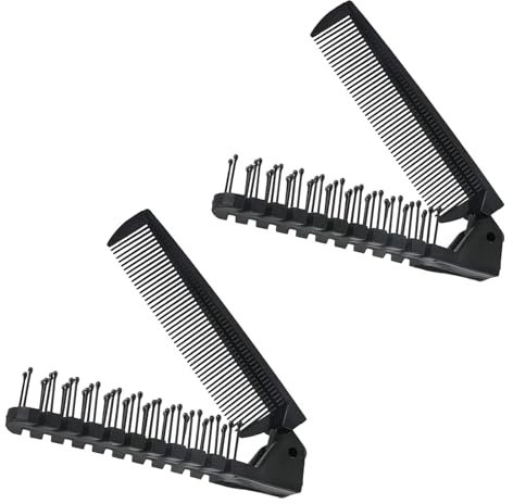 Peine plegable, 2 unidades, peine plegable para barba, cepillo plegable pequeño, mini cepillo para el pelo, cepillo de bolsillo, pequeño cepillo plegable para el pelo, cepillo de viaje