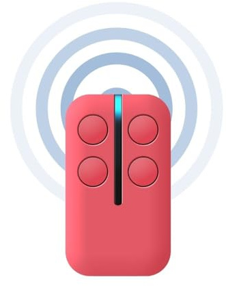 Bijoux - Télécommande universelle 330 Mhz-868 Mhz, compatible portails, garages, vannes, volets roulants, portes électriques, 4 en 1, code roulant et fixe (rose)