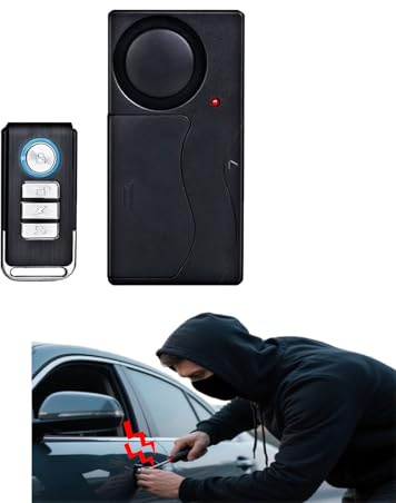 Anki HappiGo 108dB Wireless Vibration Alarm, Anti-Theft Burglar Alarm with Wireless Remote Control for Car, Truck, Motorcycle, E-Bike