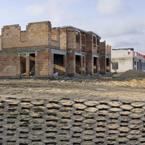 Caillebotis en plastique Grille de stabilisation du sol for travaux de terrassement, système de pavés perméables à résistance aux charges lourdes for allées de base de hangar Caillebotis stabilisateur