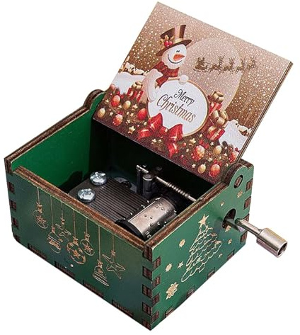 Colexy Carillon a manovella in Legno Vintage Mini Carillon in Legno con Incisione a Laser Wooden Music Box Creativo Regali per Gli Amanti della Famiglia Compleanno Capodanno Natale San Valentino (C)