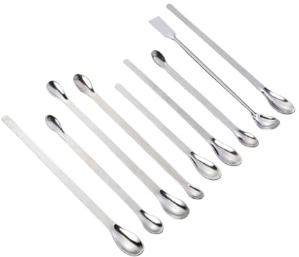 PRETYZOOM Cucchiai in Acciaio Inox Per Campionamento Spatole Per Mescolare Cucchiai Da Laboratorio Strumento Per Solidi in Polvere o Granuli Utilizzo in Casa Laboratorio Ristorante