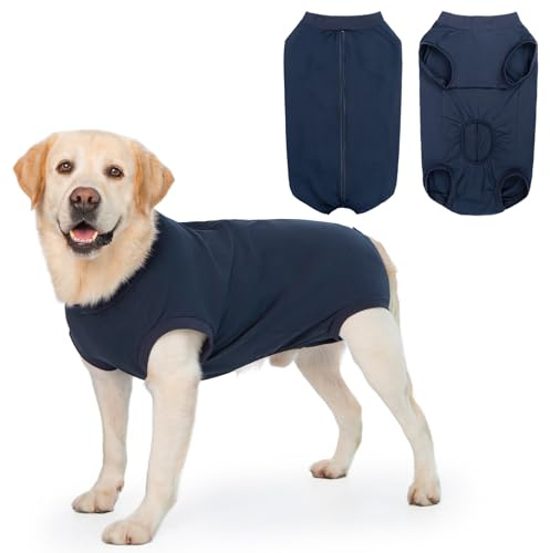 Cyponpy Body Chien Post Operatoire Male avec Un Orifice pour Uriner Body Chirurgical pour Chiens avec Fermeture éclair Combinaison Chien Castration de Protection Chemises pour Chiens Anti Lechage