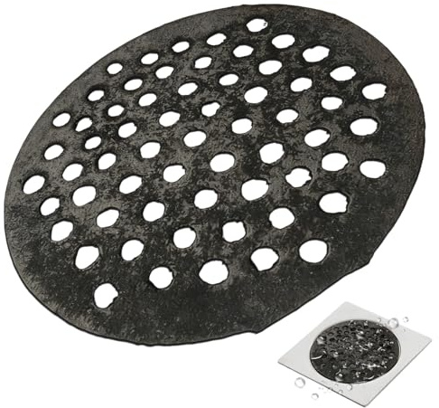 kinrguiyuez Basement Drain Cover, 7-Inch Heavy Duty Round Strainer, Bathroom Drain Cover Grate Replacement, for Bathroom Balcony Garden Yard Lawn Driveway