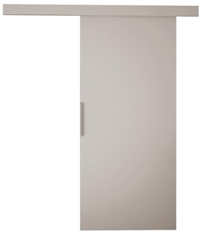 Mirjan24 Schiebetürsystem Flash I 90 mit Selbstschließer (Cashmere) | Komplettes Schiebetür-Set mit Aluminiumgriff und stabiler Laufschiene, wahlweise links oder rechts montierbar