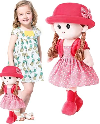 Stoffpuppen für Mädchen – handgefertigte Plüsch-Puppe aus weichem Spielzeug, Stoffpuppe, Vintage-Geschenk | Geburtstagsgeschenk für Kleinkinder, Schlafzimmer, Jue-Partner