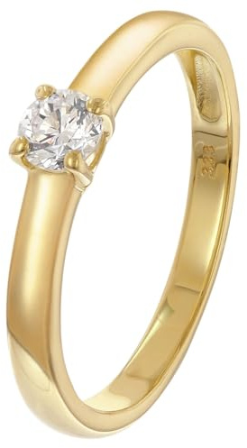 GLIZZ Damenring Mit Lab Grown Diamant 0,25 ct. Gold 333 Brillantring GL1048-58 Ringgröße 58/18,5