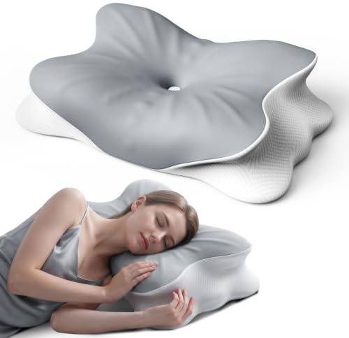 Pliera Nackenkissen, Nackenstützkissen, Memory Foam Kissen, Seitenschläferkissen, Schmetterlingskissen, Ergonomisches Kopfkissen, für Rücken-, Seiten- und Bauchschläfer, Abnehmbarer Bezug