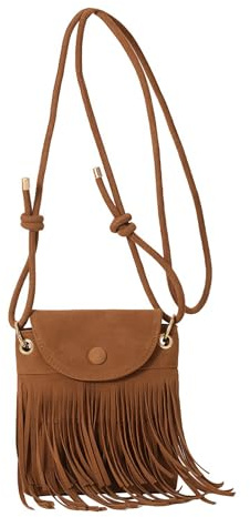 FuninCrea Fringe Crossbody Bags for Women, Small Tassels Cross Body Bag Women with Adjustable and Removable Strap, Ladies Tassel Shoulder Bags Vintage Suede Bag for Daily Use and Travel