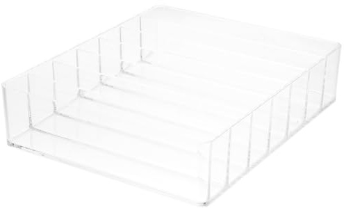 MAGICLULU Caja Organizadora Transparente para Paletas de Sombras de Ojos y Lápices Labiales, Compartimentos Verticales para Facilitar el Acceso y Ahorro de Espacio